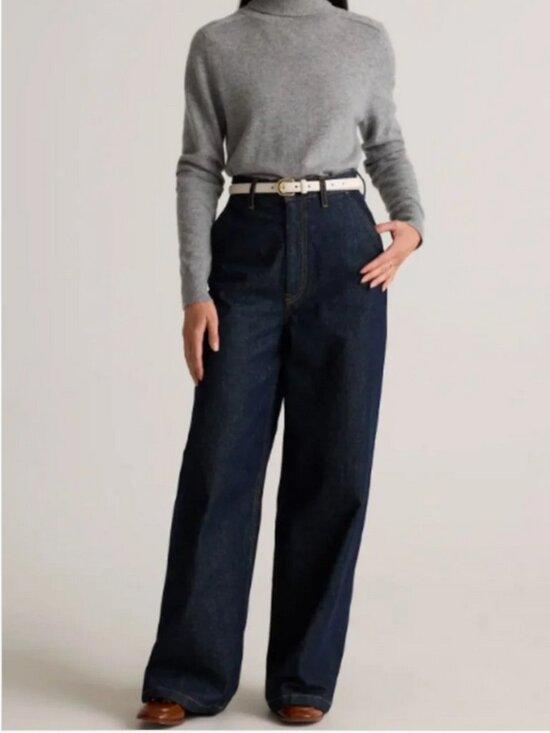 New! Quince Sofia European Leather Skinny Belt in Bone Sz S